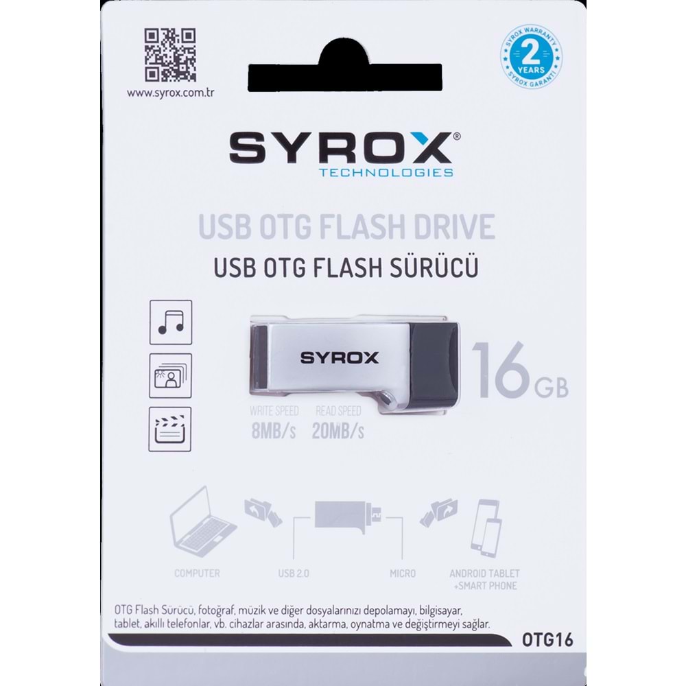 Syrox 16 Gb 2.0 Micro Otg Flash Bellek Otg16